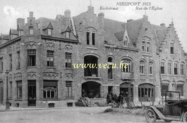 ancienne carte postale de Nieuport Rue de l'église