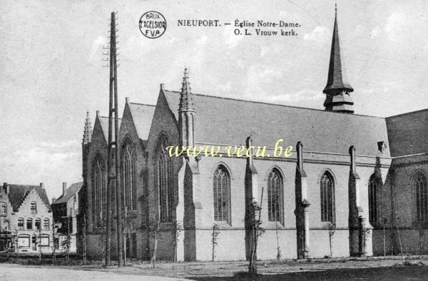 ancienne carte postale de Nieuport Eglise Notre-Dame