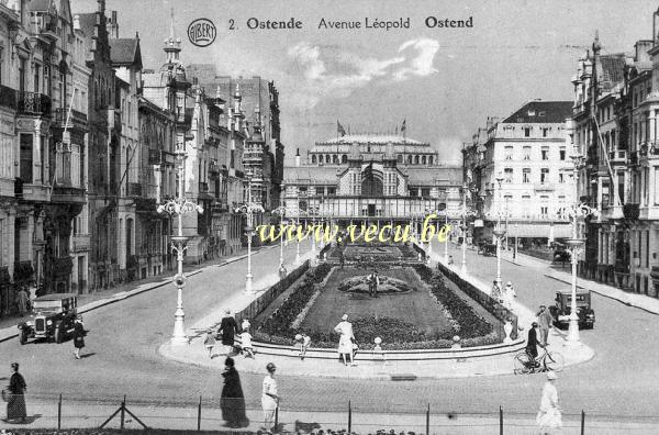 ancienne carte postale de Ostende Avenue Léopold