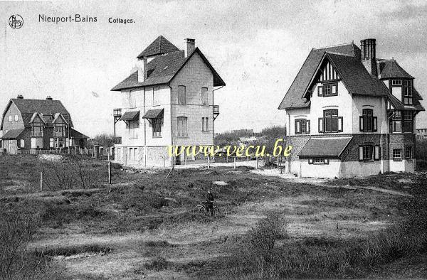 ancienne carte postale de Nieuport Cottages