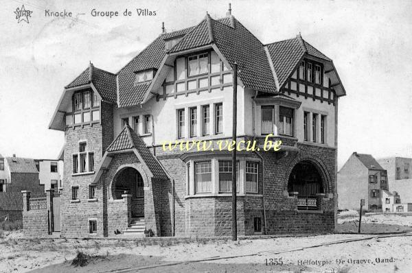 ancienne carte postale de Knokke Groupe de villas