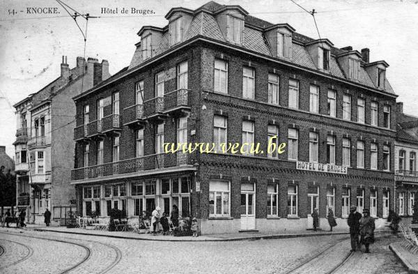 ancienne carte postale de Knokke Hôtel de Bruges