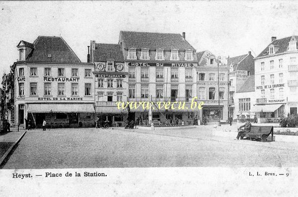ancienne carte postale de Heyst Place de la station