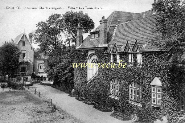 ancienne carte postale de Knokke Avenue Charles-Auguste - Villa Les Tourelles