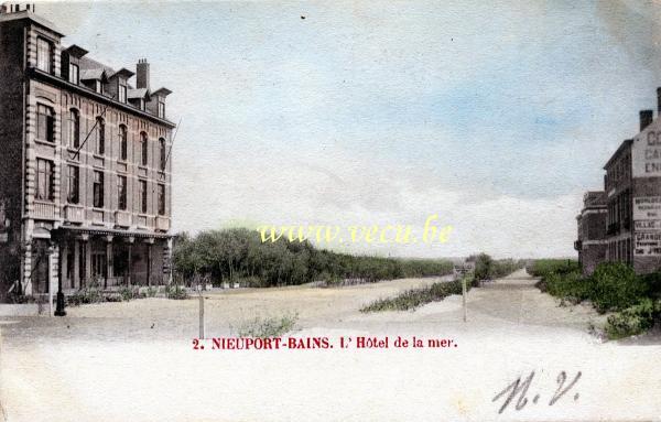 ancienne carte postale de Nieuport L'Hôtel de la mer