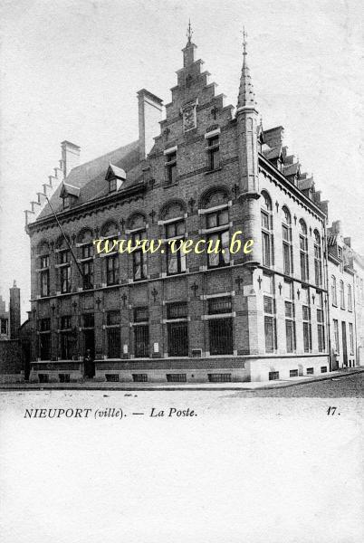 ancienne carte postale de Nieuport La Poste