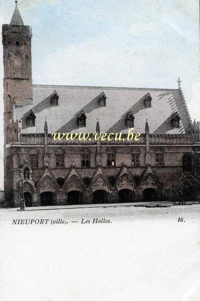 ancienne carte postale de Nieuport Les Halles