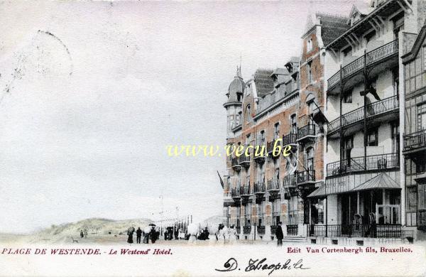 ancienne carte postale de Westende Le Westend' Hotel