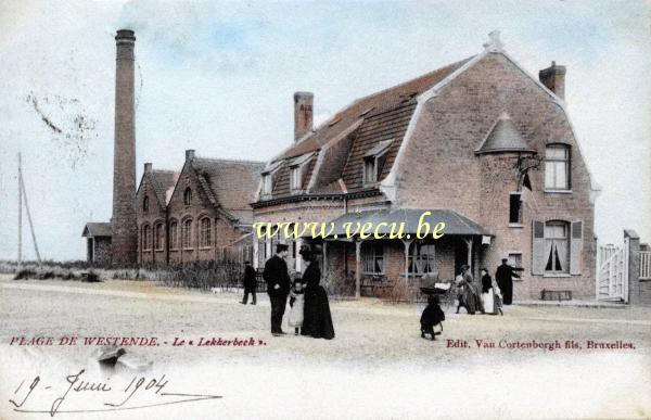 ancienne carte postale de Westende Le Lekkerbeek