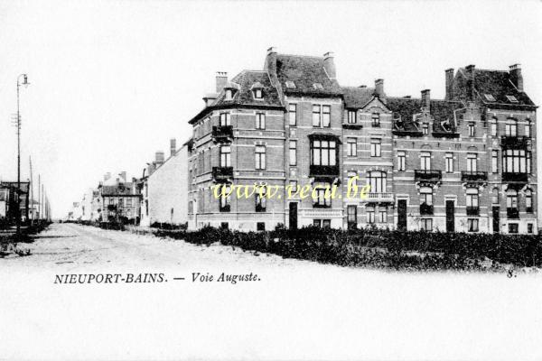 ancienne carte postale de Nieuport Voie Auguste