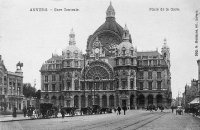 carte postale de Anvers Gare Centrale - Place de la Gare