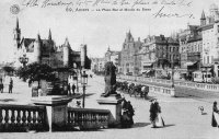 carte postale de Anvers La Place Bex et Musée du Steen