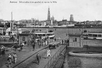 carte postale de Anvers Débarcadère (rive gauche) et vue sur la Ville