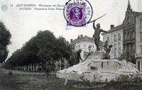 carte postale de Anvers Monument Baron Dhanis