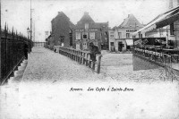 carte postale de Anvers Les cafés à Sainte-Anne