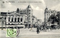 carte postale de Bruxelles La Porte de Namur et entrée de la chaussée d'Ixelles