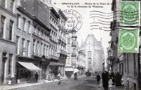 carte postale ancienne de Saint-Gilles Musée de la Porte de Hal vu de la chaussée de Waterloo