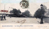 carte postale ancienne de Schaerbeek Les Deux Ponts, avenue de la Reine