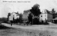 carte postale ancienne de Watermael-Boitsfort Nouvelle avenue - L'église et la maison haute