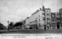 postkaart van Molenbeek Le boulevard Léopold II. Place Sainctelette.