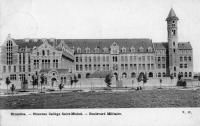 carte postale ancienne de Etterbeek Nouveau collège Saint-Michel - Boulevard militaire