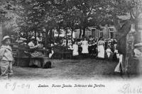 carte postale ancienne de Laeken Ferme Jacobs - Intérieur des jardins