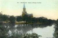 carte postale ancienne de Ixelles Eglise et étangs d'Ixelles
