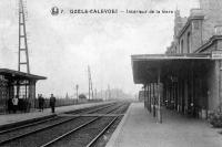 carte postale ancienne de Uccle Uccle - Calevoet - intérieur de la gare
