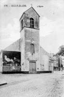 carte postale ancienne de Uccle St-Job - L'Eglise  (construite en 1836, démolie en 1911)
