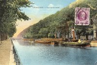 carte postale ancienne de Charleroi Vue sur le canal