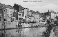 carte postale ancienne de Charleroi Vieilles maisons sur la Sambre