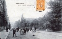 carte postale ancienne de Charleroi Rue du collège des Jésuites