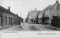carte postale ancienne de Fleurus Avenue de la Gare