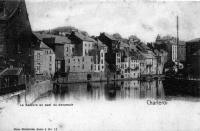 carte postale ancienne de Charleroi La Sambre en aval du déversoir