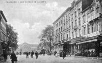 carte postale ancienne de Charleroi Les hôtels de la gare