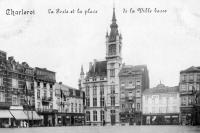 carte postale ancienne de Charleroi La poste et la place de la ville basse