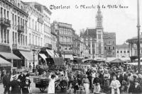 carte postale ancienne de Charleroi Le marché de la ville basse