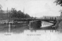 carte postale ancienne de Charleroi Pont de fer sur la Sambre