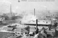 carte postale ancienne de Charleroi Les hauts-fourneaux et les usines vers Marchienne-au-Pont