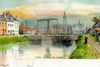 carte postale ancienne de Mons Le Canal de Condé