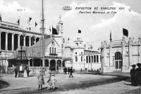 carte postale ancienne de Charleroi Exposition d Charleroi 1911 - Pavillon Warocqué et Cida