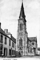 carte postale ancienne de Ham-sur-Heure L'église