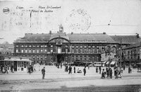 carte postale ancienne de Liège Place St Lambert - Palais de Justice