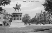 carte postale ancienne de Liège La Statue de Charlemagne (Parc D'avroy)