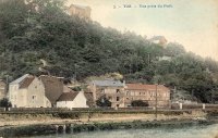 carte postale ancienne de Tilff Vue prise du pont (Café du Soleil)