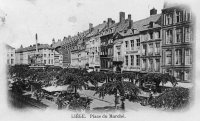 carte postale ancienne de Liège Place du Marché
