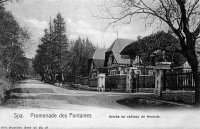 carte postale ancienne de Spa Promenade des Fontaines - Entrée du château de Neubois