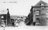 carte postale ancienne de Engis Rue de la Station