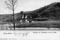 carte postale ancienne de Trois-Ponts Confluent de l'Amblève et de la Salm
