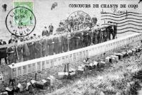 carte postale ancienne de Hony Concours de Chants de Coqs